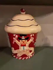 Christopher Radko for Saks Fifth Ave 2010 Ginger Bread Man Candy Cane Cookie Jar