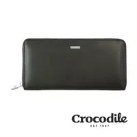 在飛比找momo購物網優惠-【Crocodile】鱷魚皮件 真皮長夾 拉鍊長夾 13卡 