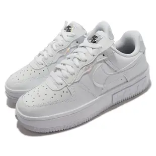 【NIKE 耐吉】休閒鞋 Air Force 1 Fontanka 女鞋 React緩震 皮革拼接 穿搭 反光 白(DQ5021-100)