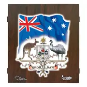 Sports Bar Australian Coat of Arms Dart Board Cabinet