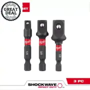 SHOCKWAVE Impact Duty 1/4 In. Hex Shank Socket Adapter Set (3-Piece) Durable NEW