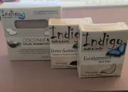 3 Set Of Indigo All Natural Soap And Bar Shampoo