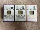 Hemp Soap Exfoliating Scrub 3 Bars Lemon Verbena Coconut Rose & Lavender Vanilla
