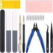 Keadic 22Pcs Professional Gundam Model Tools Kit Model Basic Tools Craft Set with a Plastic Case, Perfect for Hobby Model Assemble Building (Kit 9)