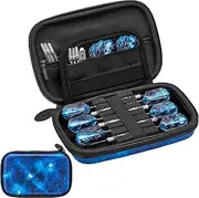 Casemaster Sentinel 6 Dart Case, Holds Extra Accessories, Tips, Shafts and Flights, Compatible with Steel Tip and Soft Tip Darts, Impact & Water Resistant Tactech Shell, Galaxy