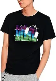 [Generic] Big and Tall Dress Shirts for Men 4XL Up and Down Flashing Glowing T Shirt Shirt Long Sleeve