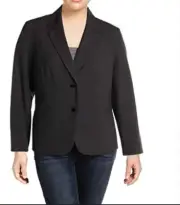 Calvin Klein Womens Solid Two Button Blazer Jacket Grey plus size 24W new
