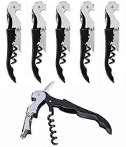 Waiter's Corkscrew, Wine Opener with Foil Cutter, Professional Wine Key, Bottle Opener, Beer Opener, Wine Accessory (5 Pack)