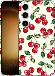 [GlamCase] for Samsung Galaxy S23 Plus 5G, Samsung S23+ 5G Case - Cherry Watercolor Pattern Printed Slim & Sleek Cute Plastic Protective Designer Back Phone Case/Cover for Galaxy S23 Plus 5G