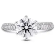 1.63 CTW G-SI1 Round Brilliant Natural Certified Diamonds 18k Gold Accent Ring