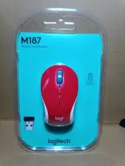 Logitech M187 Wireless Mini Mouse Red tiny Small kids Portable cute 910-005373