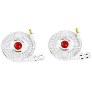 9Ft Extension Cord With Foot switch Lamp Extension Cord White Lighted Switch 2pk