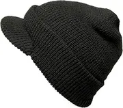[M MCGUIRE GEAR] Winter Beanie Cap with Visor, 100% Wool, Made in USA - Genuine G.I.