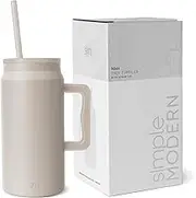Simple Modern Tumbler with Handle and Straw | Insulated Stainless Steel Large Water Jug | Gifts for Women & Men | Trek Collection | 50oz | Almond Birch