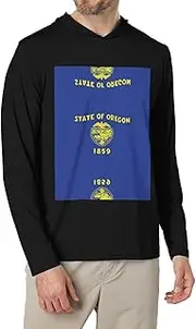 [JEJEA] Oregon State Flag print Men's Shirts Long Sleeve Hoodies Fashion Tee Shirts,Causal Fit No Buttons T-Shirts