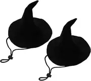 INOOMP 2Pcs Witch Hat Costume Accessory for Pets Comfortable Halloween Pet Hat Decor for Dog Cat Photography Props Easy to Wear Remove for Festivals Parties