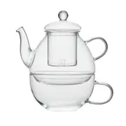 Leaf & Bean Frankie Tea For One Glass Teapot & Tea Cup 650ml - Robins Kitchen