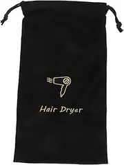 minkissy Hairdryer Drawstring Bag Soft Velvet Travel Storage Pouch Portable Toiletries Bag Easy Access Hair Dryer Organizer