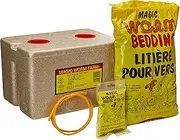 Magic Bait 1000 Worm Farm with Bedding and Food Storage Box, Yellow