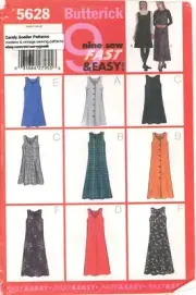 Butterick 5628 Fitted, A-Line Jumper w Neckline Variations Sz 12-16 UC Pattern