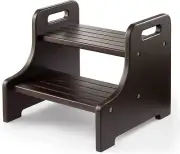 Wooden Two Step Stool - Heavy Duty 2 Step Stool - Holds up to 300Lb