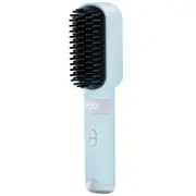 Cordless Hair Straightener Brush USB Rechargeable Negative Ion Hot Comb Hair Straightener-Blue