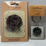 Black Labrador Dog Keyring & Magnet Set By Bree Merryn New