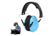 Noise Reduction Earmuffs Kids Hearing Protection Earmuffs for Travel Game-Blue