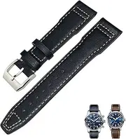 [NGALJJ] Genuine Leather Watch Strap 20mm 21mm 19mm 22mm Cowhide Watchbands For IWC Mark Big Pilot Spitfire PORTOFINO Watch Accessories