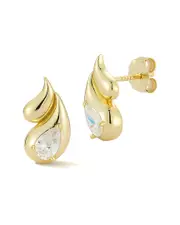 Glaze Jewelry 14K Plated Silver CZ Double Teardrop Earrings