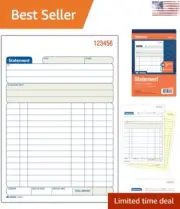 Efficient Statement Book - 2-Part Carbonless - Invoices - 50 Sets, 3/Pack