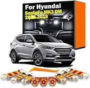 12Pcs Interior LED Dome Light Kit, For Santafe MK3 DM 2013 2014 2015 2016 2017 2018 Car Bulbs Accessories