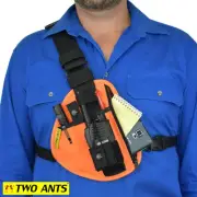Radio Holster Chest Harness - Right - Orange - Two Ants Pharaoh CT100SROE