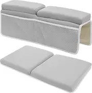 Bath Kneeler Set, Foldable Non Slip Bath Elbow Rest Pad, Comfortable Non-Slip Kneeling Mat Cushion, with Toys Organizer, Foldable Foam Mat, for Baby Bathing Time