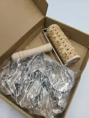 Christmas Wooden Rolling Pin Embossing Engraved Dough Roller and cookie cutters