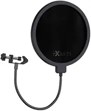 IXTECH Pop Filter for Blue Yeti Microphone - Dual Layered Sound Shield Guard Windscreen With Flexible 360 Degree Gooseneck Clip Stabilizing