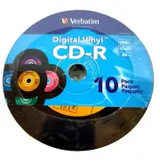 10 pack VERBATIM 52X CD-R Digital Vinyl 700MB Media Disc 98139 NEW SEALED