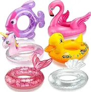 Relaxgiant 6 Pcs Inflatable Pool Float Ride on Beach Floaties for Toddler Age 1-4 Swim Tube Rings Baby Swimming Pool Tubes for Summer Party Decor