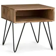 Hunter SOLID MANGO WOOD Metal 22 " W Square Industrial End Side Table in Natural