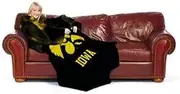 NCAA Iowa Hawkeyes 48-Inch-by-71-Inch Adult Comfy Throw with Sleeves, Smoke Design