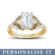 'Love Of My Life' Diamond & White Topaz Personalised Ring
