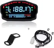 1 2 4 Cylinders Motorcycle Universal Light LCD Speedometer Digital Backlight Odometer, for BMW, Motorcycle Trip Meter(Sensor and Bracket)