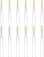 12Pcs Skewers Ergonomic Long Handle BBQ Sticks for Easy Grilling of Meat and Vegetables Durable and Reusable Barbecue Utensils for Outdoor Cooking