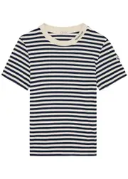 Moncler Striped Pointelle-knit Cotton T-shirt - White - L (UK14 / L) L (UK14 / L)