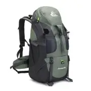 Hiking Backpack, Water Resistant 50L Army Green - With Shoe Compartment