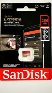 SanDisk Extreme 256GB A2 microSDXC Card C10 U3 V30 190MBs 4K for GoPro/Drone