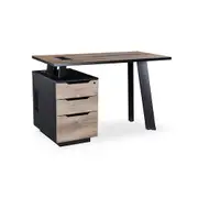 Modern Furniture ARTO Single Workstation Desk with Left Cabinet 120cm Oak&Black