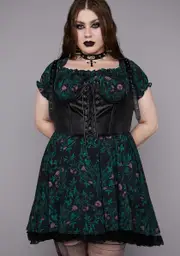 [Widow] Plus Herbal Magic Mini Dress