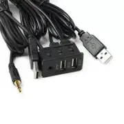 150CM AUX Type C USB Port Panel USB Extension Cable Adapter Car Dash Flush Mount (for: Audi)