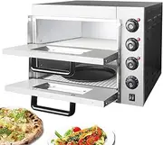 Pizza Oven Countertop with Time, Double-Deck Pizza Drawer Toaster Oven Countertop, Two-Layer Independent Temperature-Controlled Baking Sweet Potato Pizza Oven Bread Cake Chicken Legs and Wings